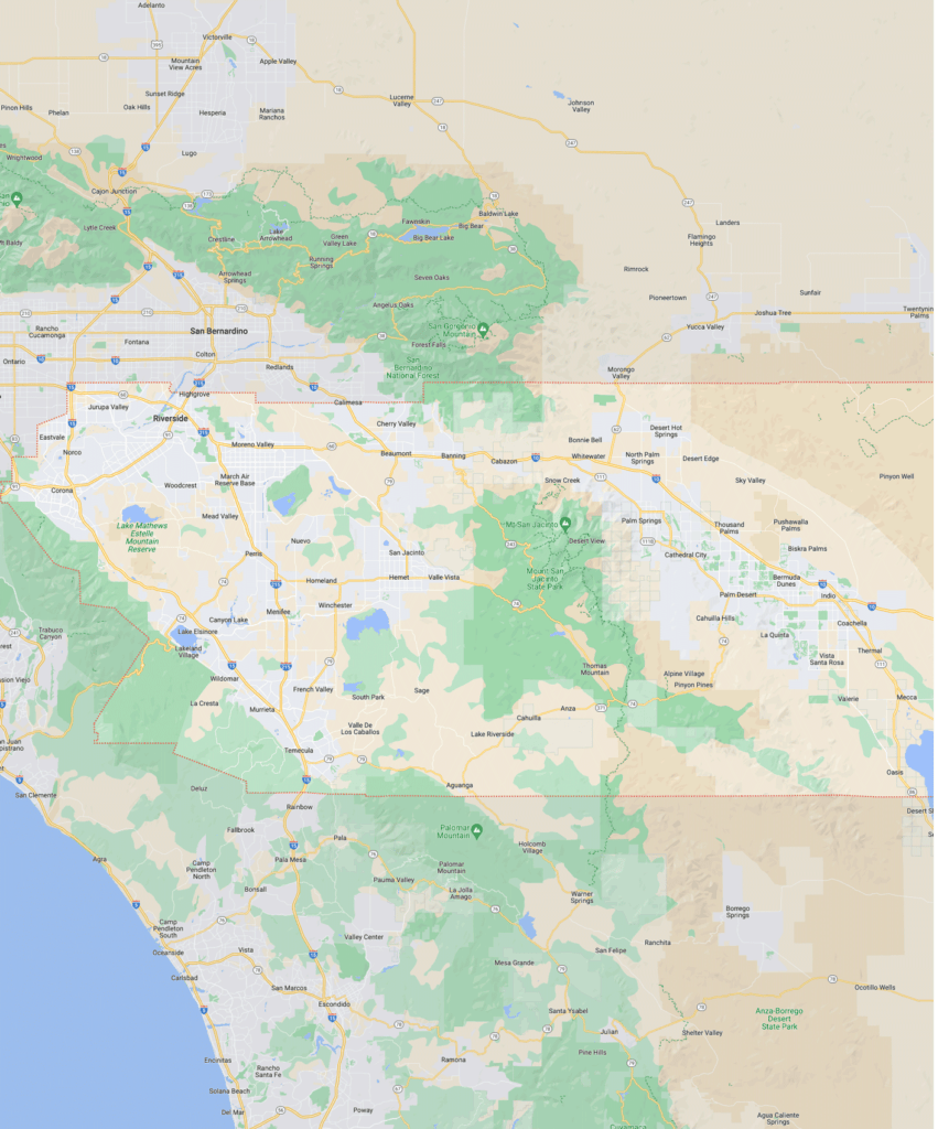 Porcelain and Fiberglass Maintenance Co coverage area for Riverside County