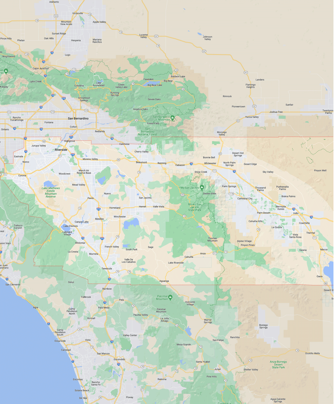 Porcelain and Fiberglass Maintenance Co coverage area for Riverside County