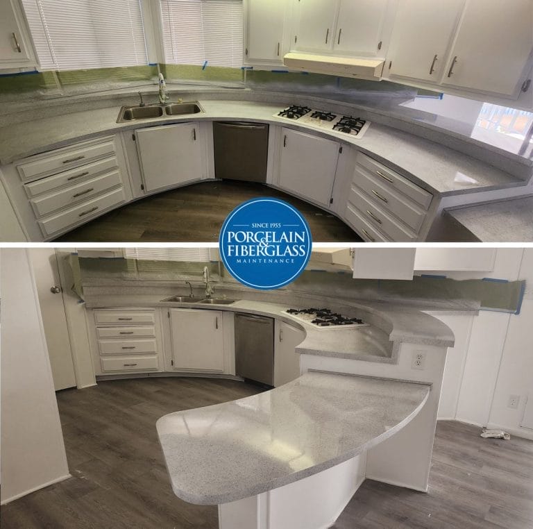 Kitchen Counter Reglazing - Porcelain and Fiberglass Maintenance, Inc. - Los Angeles, CA