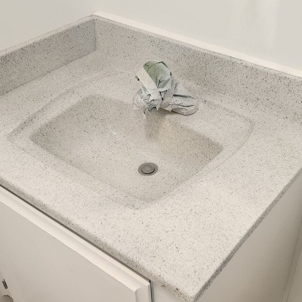 Single Mold Sink Faux Stone Speckle Finishing - Porcelain and Fiberglass Maintenance, Inc.